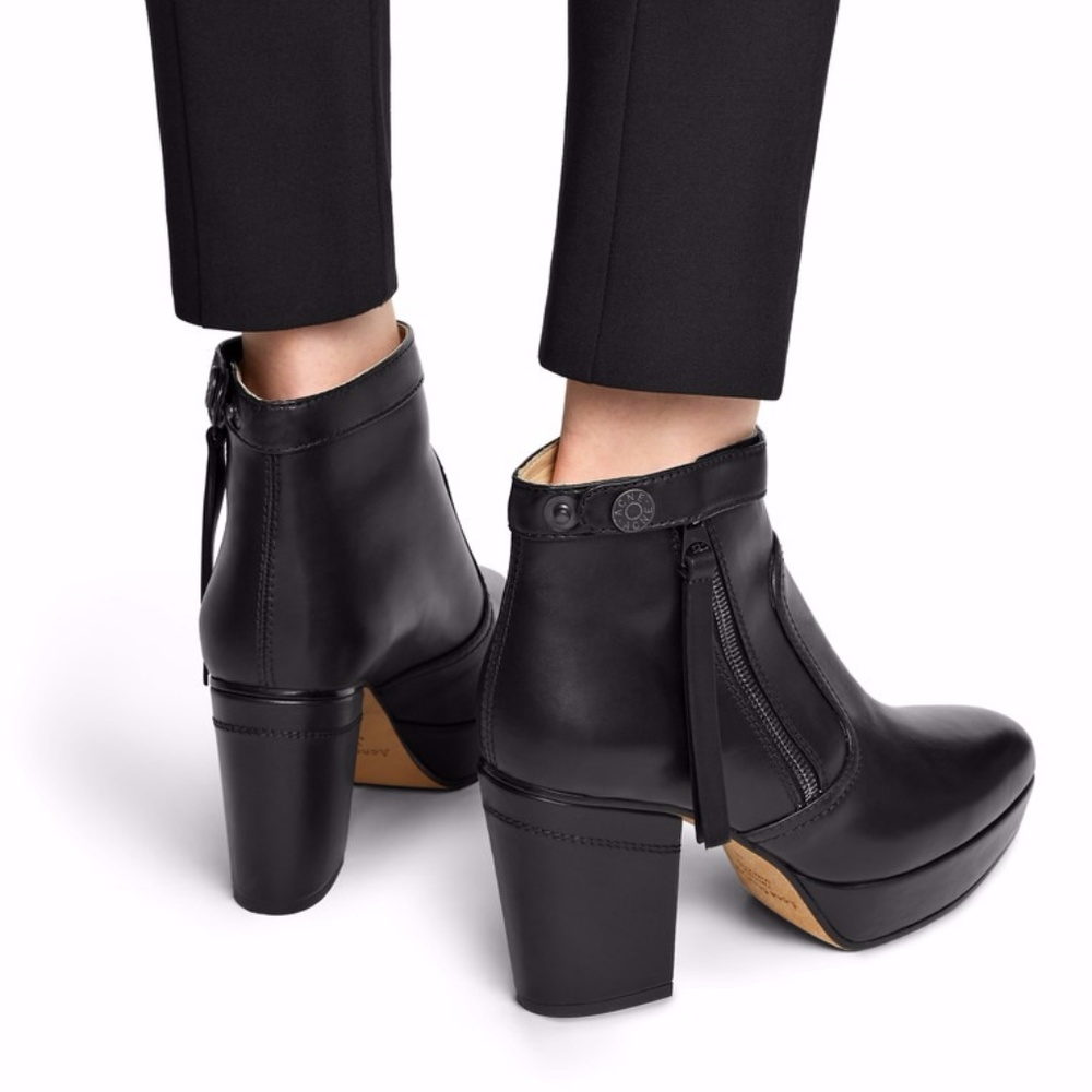 ACNE Black Platform Ankle Boots - Never Worn